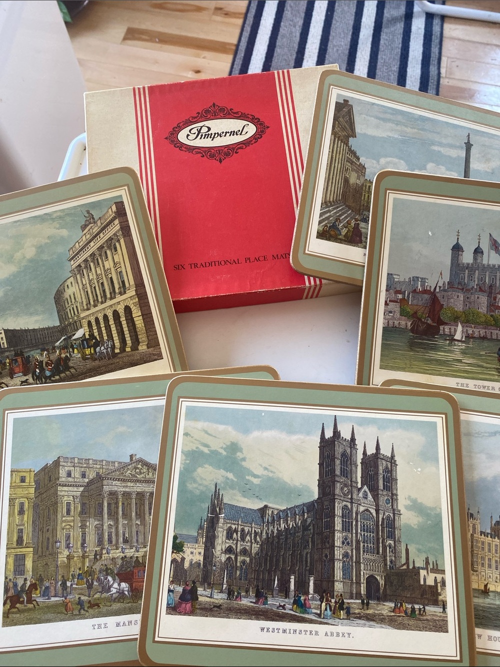 Imperial Vintage London Landmark Coasters - Green & Gold Set